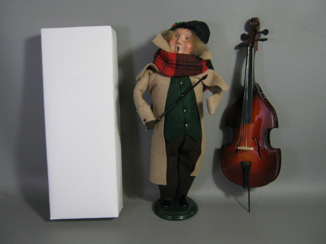 Byers Choice Christmas Caroler Musician With Double Bass Instrument In Box EXC!! 1
