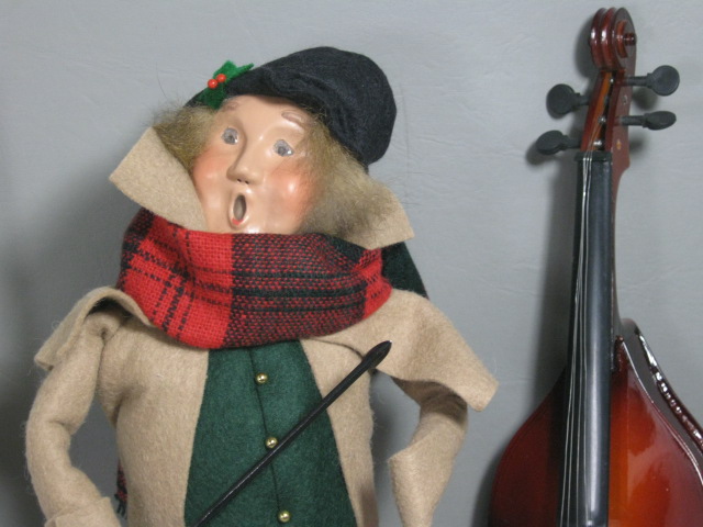 Byers Choice Christmas Caroler Musician With Double Bass Instrument In Box EXC!! 2