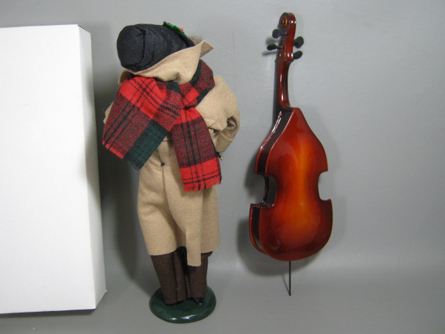 Byers Choice Christmas Caroler Musician With Double Bass Instrument In Box EXC!! 4