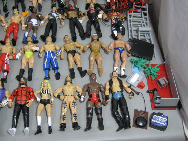 48 Mattel Jakks Pacific WWE WWF Wrestling Action Figures Belt Card Accessory Lot 3