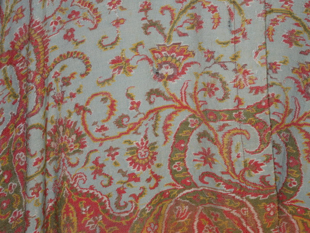 Vintage Antique 1870s Victorian Era Dressing Gown Orange Brown Paisley Pattern 3