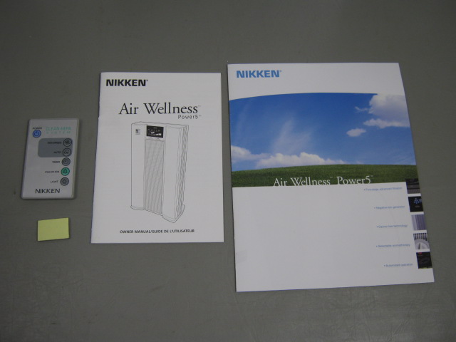 Nikken Air Wellness Power5 HEPA Purifier Ionizer Cleaner Filter W/ Remote Manual 11