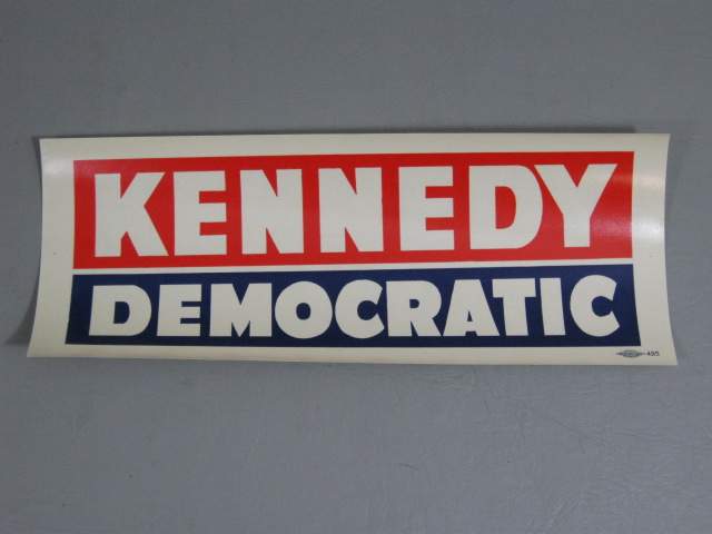 Original 1960 John F Kennedy JFK Political Campaign Poster + Bumpersticker NR! 6