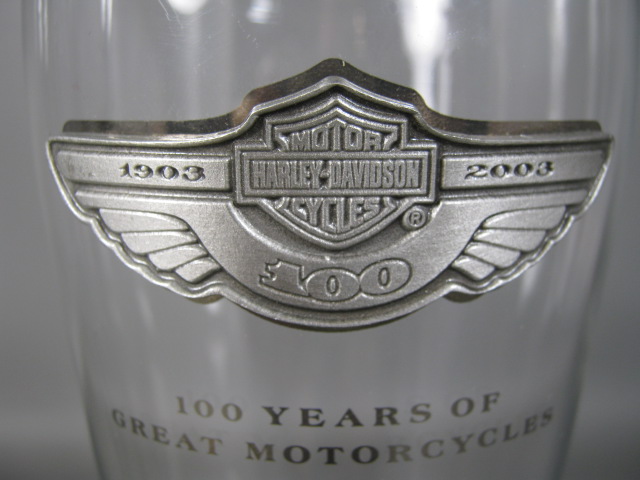 2 Harley Davidson Pilsner Glasses 100th Anniversary 