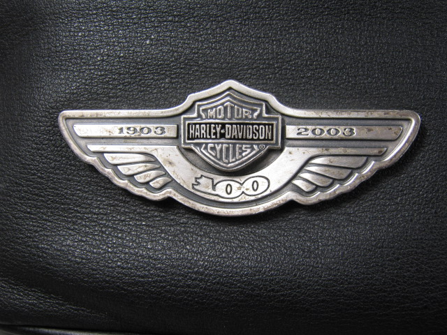 Rare Harley Davidson 100th Anniversary Leather Fanny Pack Belt Bag Black W/Badge 1
