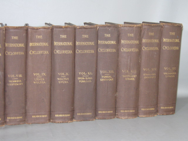 Vtg Antique 1898 International Cyclopedia Set 15 Volumes Hardcover Encyclopedia 2