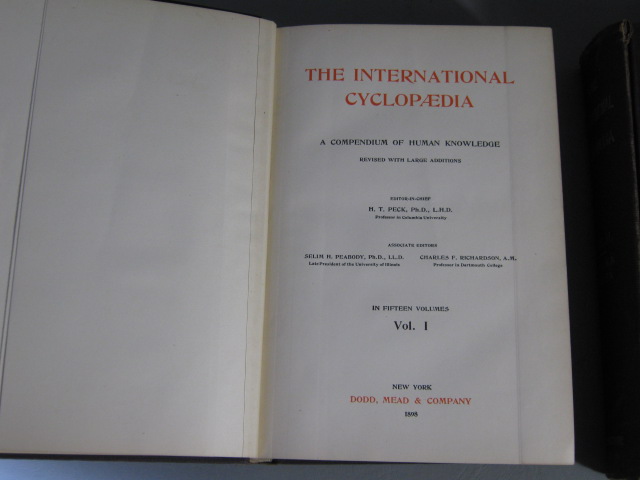 Vtg Antique 1898 International Cyclopedia Set 15 Volumes Hardcover Encyclopedia 4