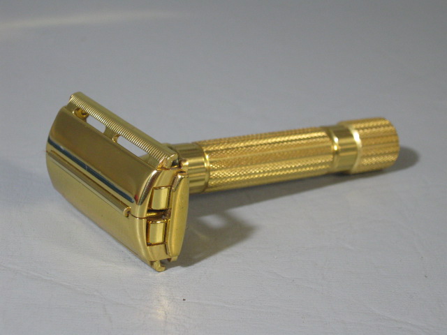 Vintage Gold Gillette Aristocrat Safety Razor Original Case With NOS Blades NR! 3