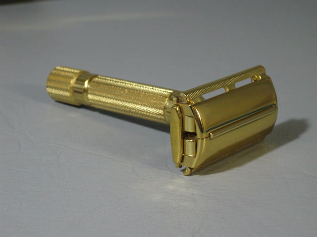 Vintage Gold Gillette Aristocrat Safety Razor Original Case With NOS Blades NR! 6