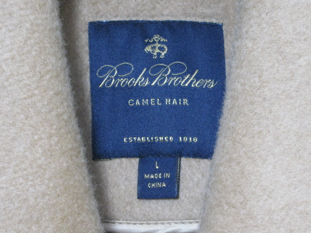 Brooks Brothers Camel Hair Toggle Coat Size Large Bone Buttons Plaid Lining NR! 5