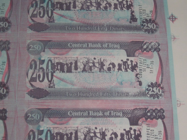 10 Rare Uncut Sheets Iraq Currency Iraqi 250 Dinars 4