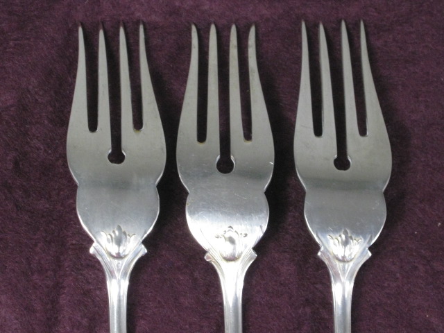 Antique Franz Bahner German 800 Silver Fish Set Forks Knives Tulip Pattern 19+oz 7