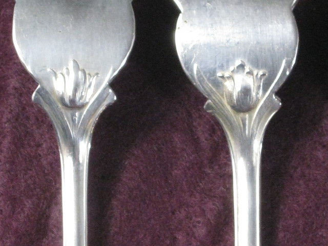 Antique Franz Bahner German 800 Silver Fish Set Forks Knives Tulip Pattern 19+oz 8