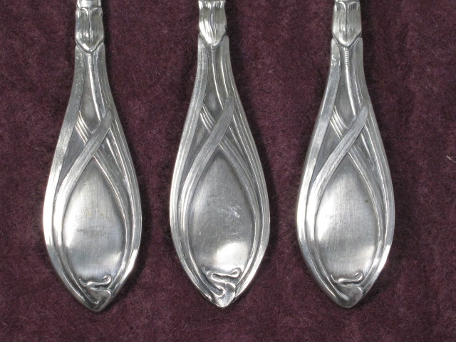 Antique Franz Bahner German 800 Silver Fish Set Forks Knives Tulip Pattern 19+oz 11