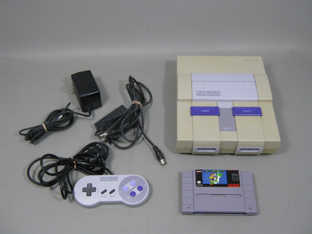 Super Nintendo SNES SNS-001 Console System Lot Mario World Controller Bundle NR!