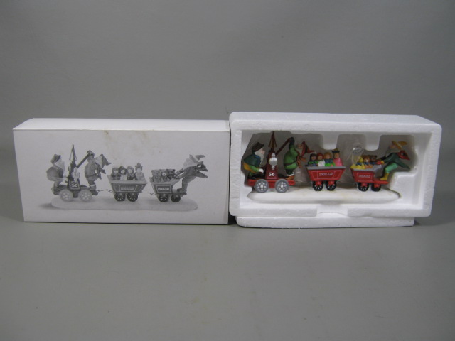 6 Dept 56 Xmas Figurines Snowman Santa Elves Sleigh & Tiny Reindeer North Pole 1