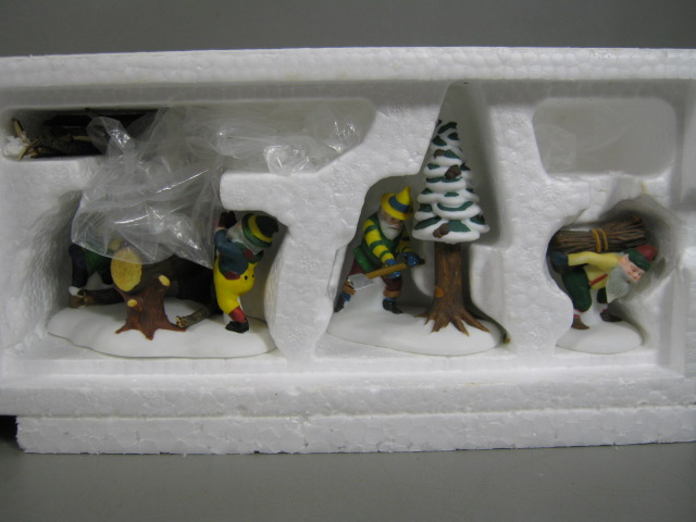 6 Dept 56 Xmas Figurines Snowman Santa Elves Sleigh & Tiny Reindeer North Pole 4