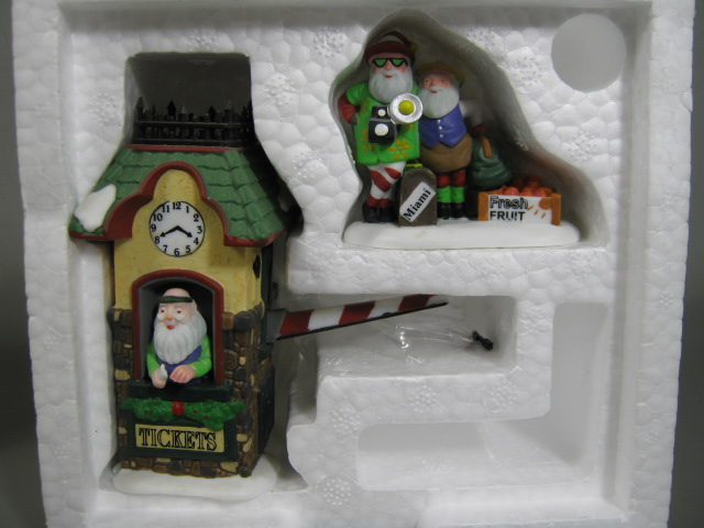 6 Dept 56 Xmas Figurines Snowman Santa Elves Sleigh & Tiny Reindeer North Pole 6