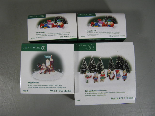 27 Dept 56 Xmas Figurines North Pole Heritage Village Santa Elves Disney Mickey 3