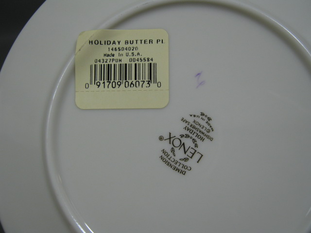 8 Dimension Collection Xmas Holiday Holly Berry Gold Bread Butter Plates Set Lot 3
