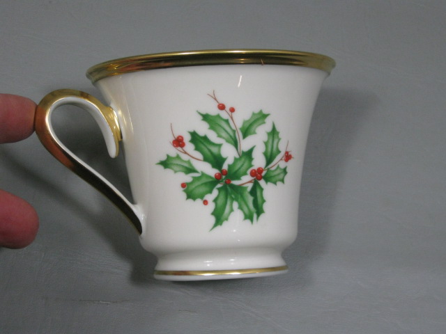 9 Lenox Dimension Collection Xmas Holiday Holly Berry Tea Cups Coffee Mug Set NR 2