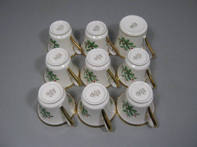9 Lenox Dimension Collection Xmas Holiday Holly Berry Tea Cups Coffee Mug Set NR 3