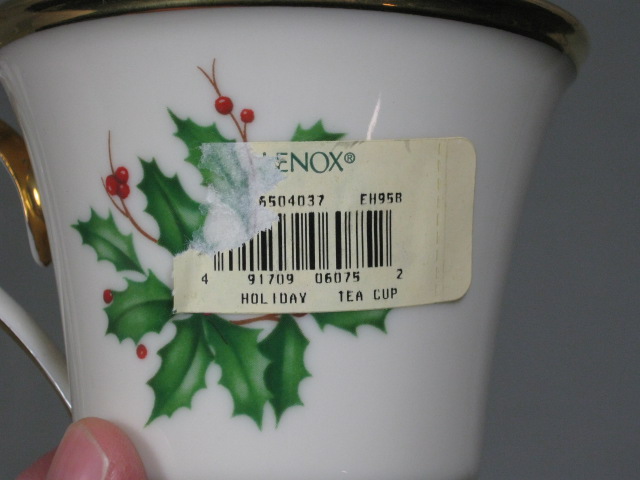 9 Lenox Dimension Collection Xmas Holiday Holly Berry Tea Cups Coffee Mug Set NR 4