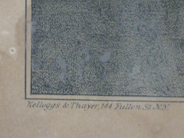 Antique 1846 Kelloggs & Thayer Litho Lithograph Print Single 19th Century Art NR 5