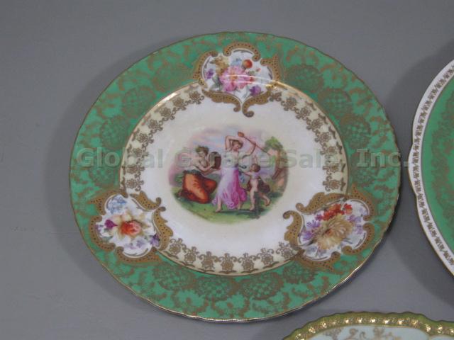 7 Vtg Antique Plate Collection Set Lot Vienna Austria Imperial Crown Lattice NR! 4