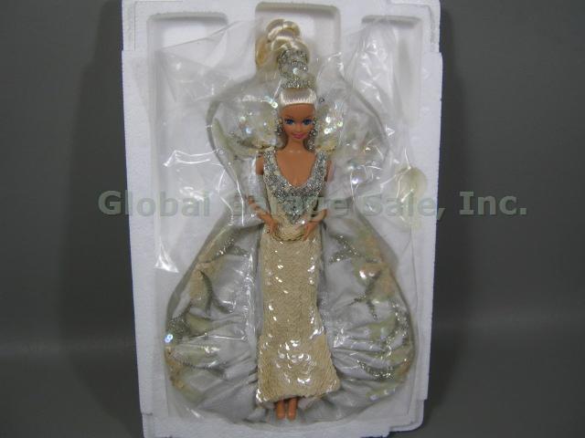 1991 Bob Mackie Platinum Barbie Doll 2703 W/ Stand Box Print Brochure Bundle NR! 2