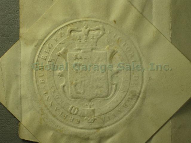 Authentic Queen Victoria Signed Document Signature Autograph Paper Seal NO RES! 3