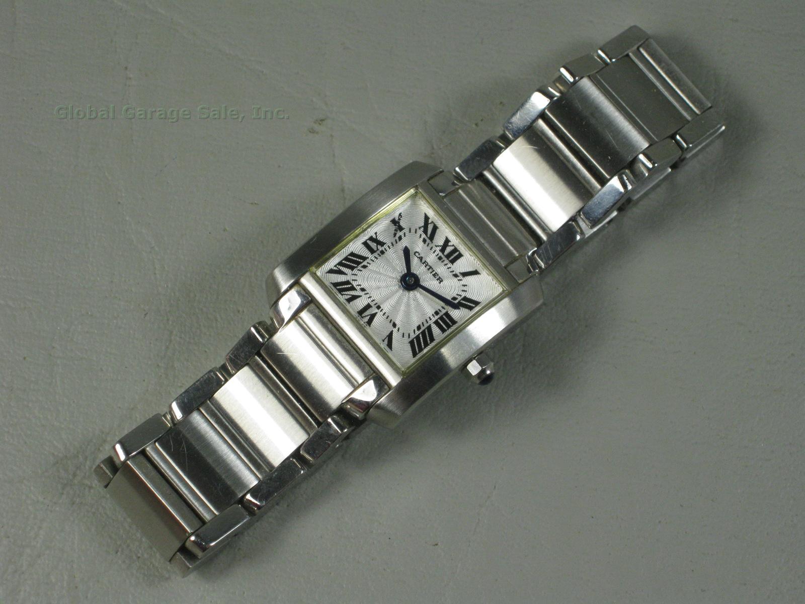 Cartier Tank Francaise Model 2301 Stainless Steel Ladies Watch Wristwatch NO RES