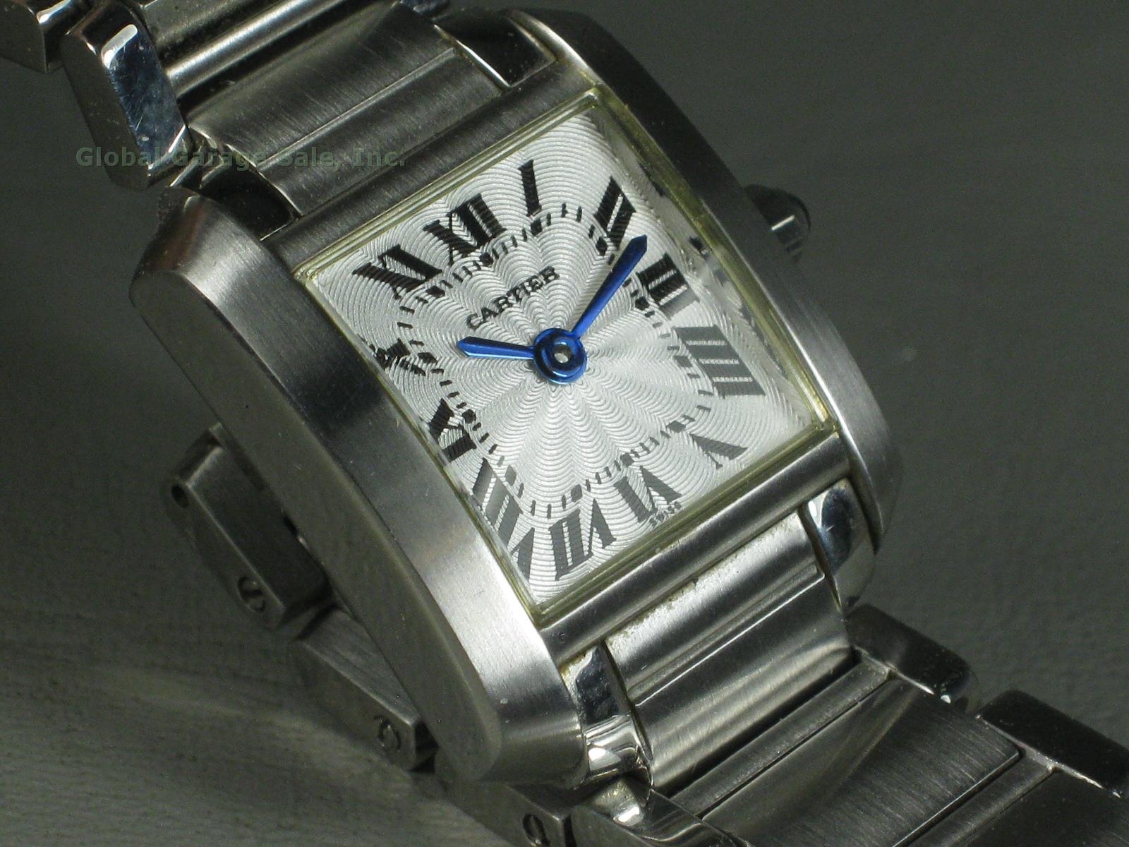 Cartier Tank Francaise Model 2301 Stainless Steel Ladies Watch Wristwatch NO RES 1