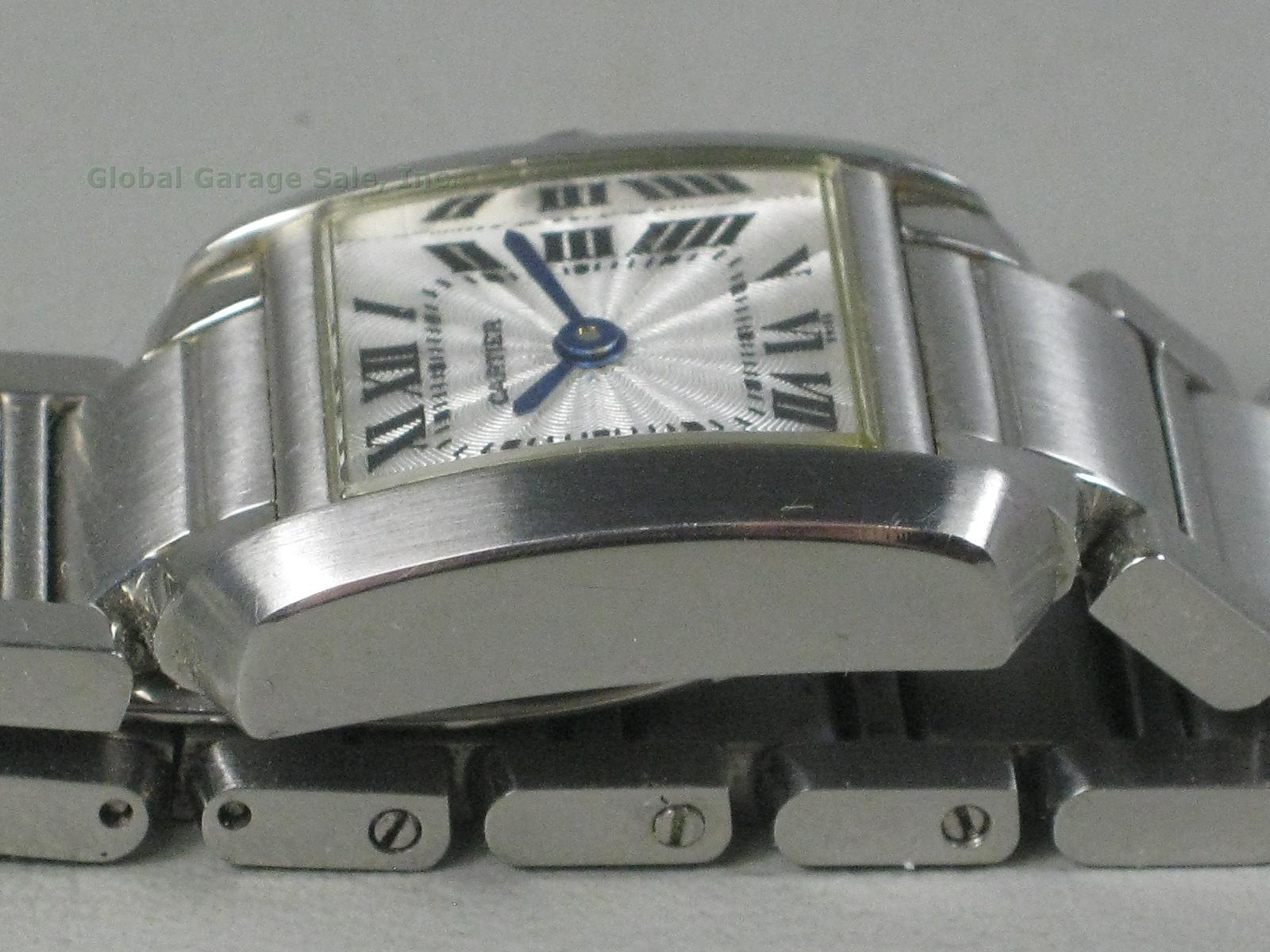 Cartier Tank Francaise Model 2301 Stainless Steel Ladies Watch Wristwatch NO RES 5