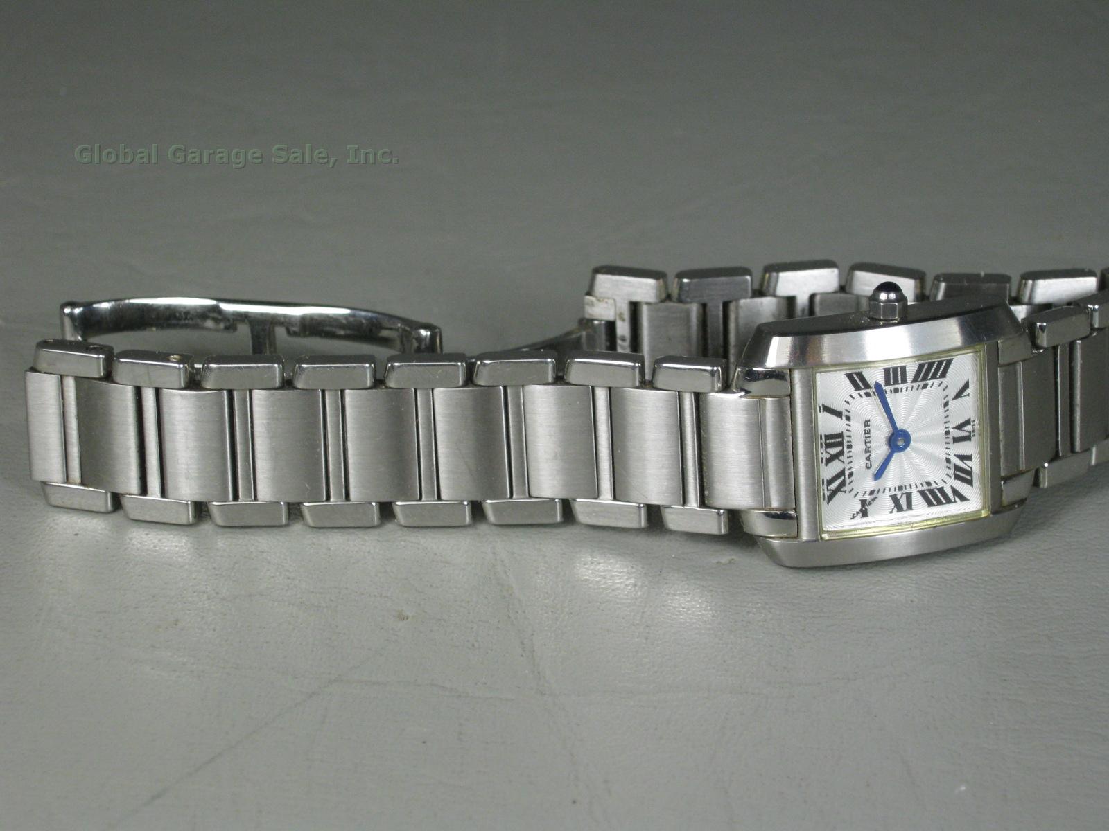 Cartier Tank Francaise Model 2301 Stainless Steel Ladies Watch Wristwatch NO RES 7