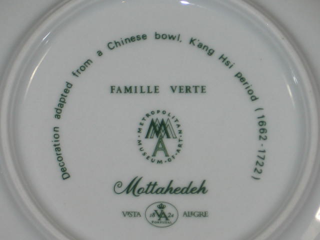 3 Mottahedeh Vista Allegra Famille Verte Cups 6 Saucers 9