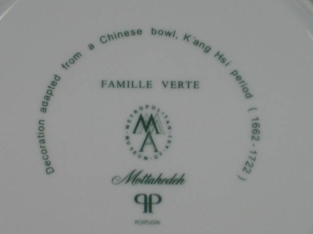 6 Mottahedeh Vista Allegra Famille Verte B & B Plates 5