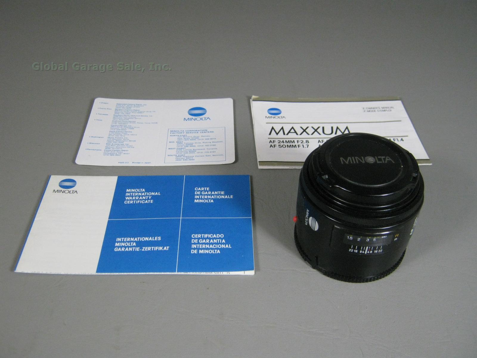 Minolta Maxxum 50 mm 50mm F/1.7 1:1.7 AF Camera Lens Also Fits Sony Alpha NR!