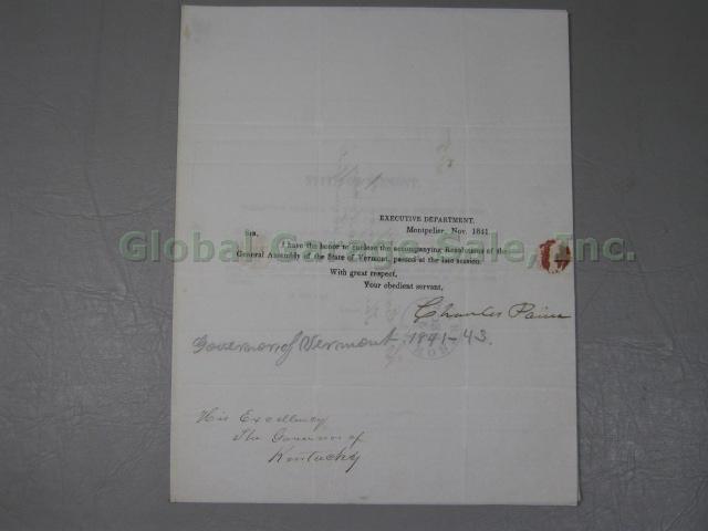 RARE Vermont Governors Signatures Signed Autographed Letters Document 1797-1950s 34