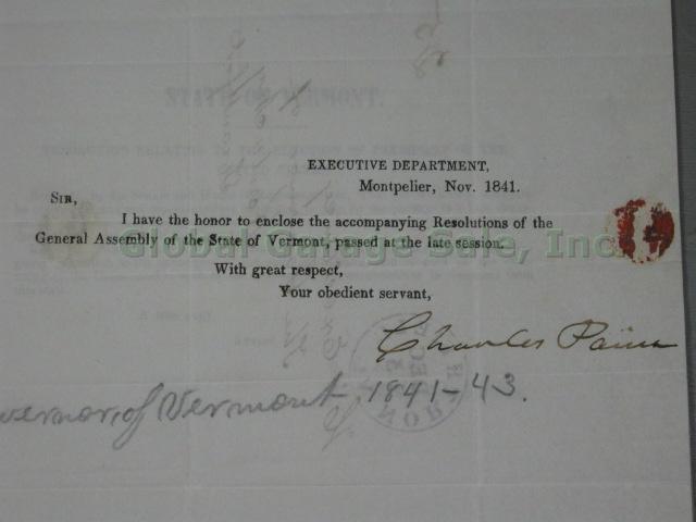 RARE Vermont Governors Signatures Signed Autographed Letters Document 1797-1950s 35