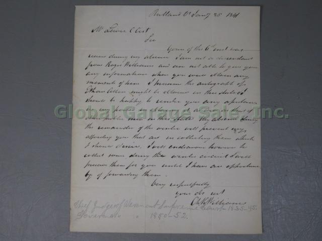 RARE Vermont Governors Signatures Signed Autographed Letters Document 1797-1950s 40
