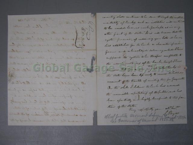 RARE Vermont Governors Signatures Signed Autographed Letters Document 1797-1950s 47