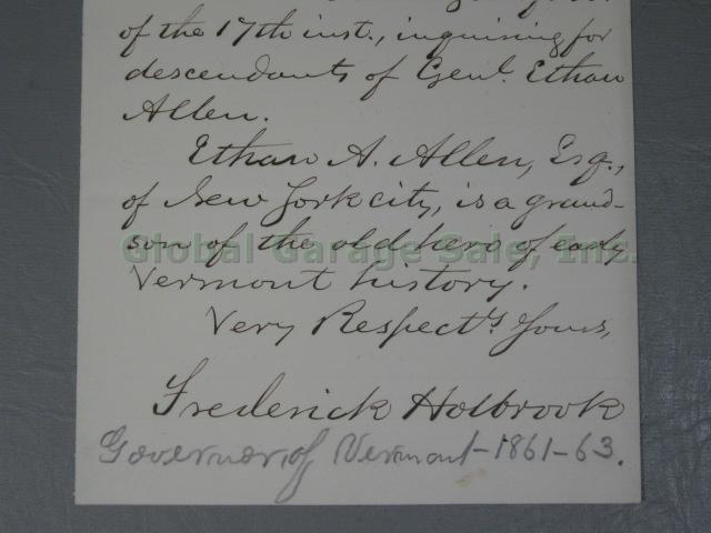RARE Vermont Governors Signatures Signed Autographed Letters Document 1797-1950s 53