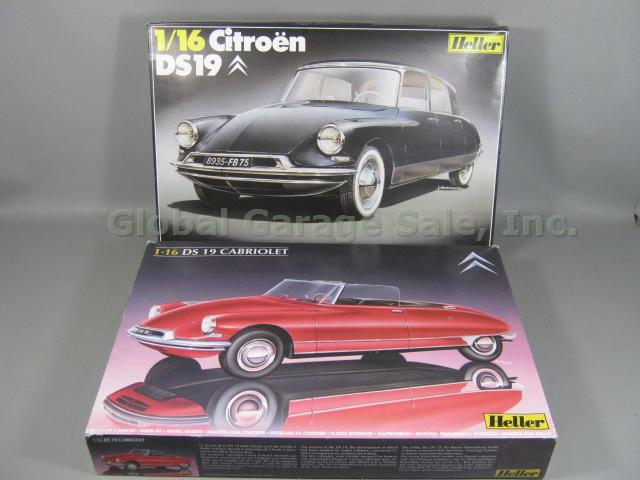 2 Heller Citroen DS 19 Cabriolet 1/16 Scale Model Kits #751 Black 80796 Red NR!