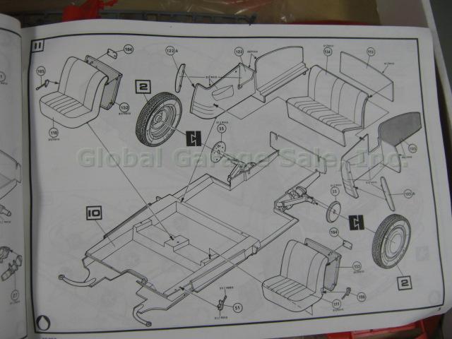 2 Heller Citroen DS 19 Cabriolet 1/16 Scale Model Kits #751 Black 80796 Red NR! 12