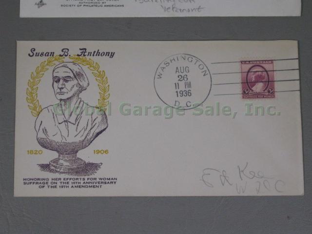 Susan B Anthony Signed Card Signature Autograph Rochester NY 1882 + FDCs +Stamps 3