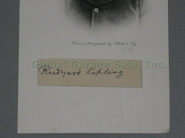 Authentic Rudyard Kipling Signed Cut Signature Autograph On Elliott Fry Photo NR 2