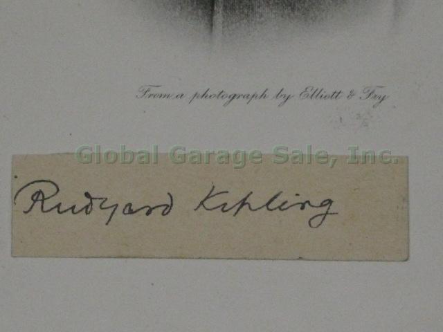 Authentic Rudyard Kipling Signed Cut Signature Autograph On Elliott Fry Photo NR 3