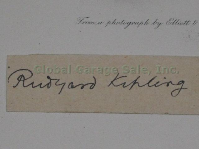 Authentic Rudyard Kipling Signed Cut Signature Autograph On Elliott Fry Photo NR 4