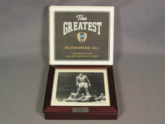 Muhammad Ali Sonny Liston Signed Photo Fossil Watch Set